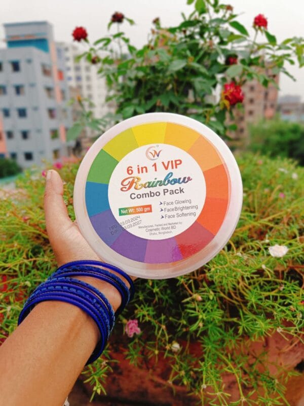 6 in 1 VIP Rainbow Combo Face Pack – 500 gm | ত্বকের উজ্জ্বলতা ও যত্নের সেরা সমাধান