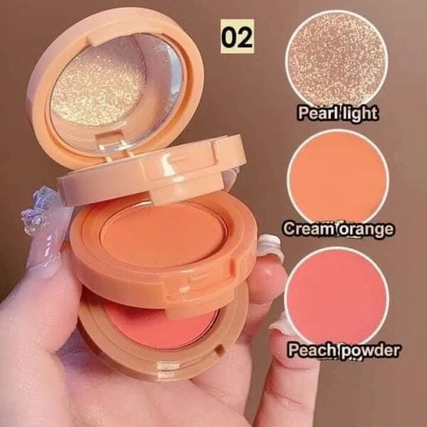 Best 3 in 1 Miss Lara Blush and Highlighter Palette shade 02 মেকআপের জন্য পারফেক্ট প্যালেট