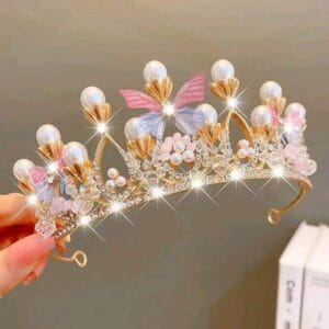 Butterfly Pearl Crystal Princess Crown | হিজাব ক্রাউন ও হেয়ার ব্যান্ড