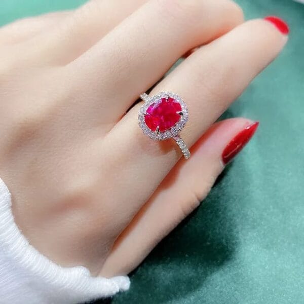 Diamond Cut Ring Pink Color গোলাপি রঙের ক্লাসিক লুক