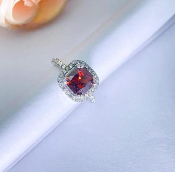 Diamond Cut Ring Pink Colour গোলাপি রঙের আভিজাত্য