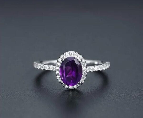 Diamond Cut Ring Purple Color