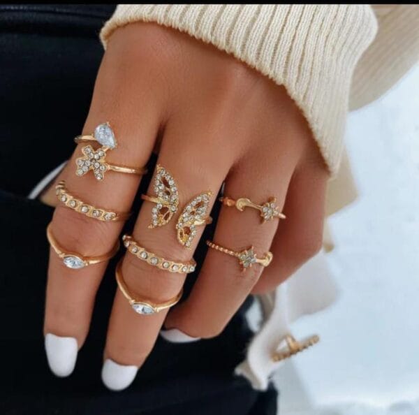 Finger Ring set 8 pis স্টাইলিশ সেট