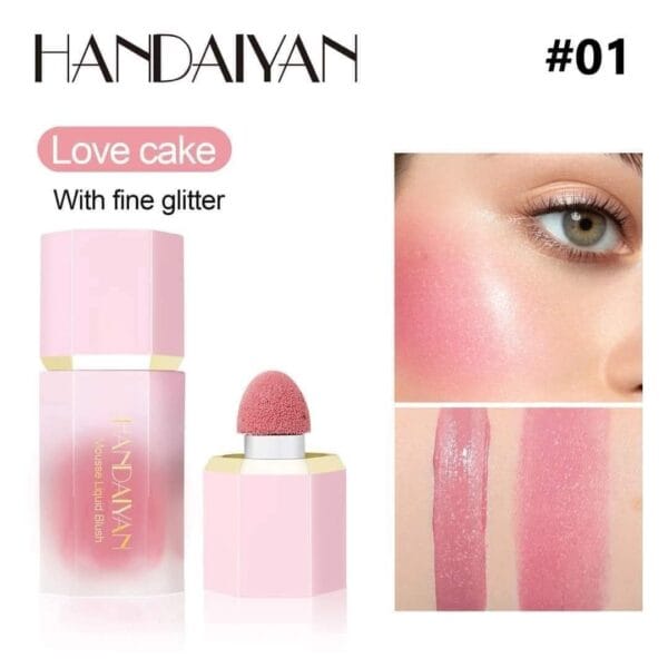 HANDAIYAN Liquid Blusher - Soft Cream Blush for Natural Cheeks Shade 01 LOVE CAKE