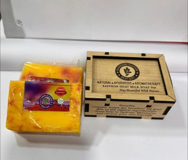 Hand Made Saffron Goat Milk Bar Soap - 100g ত্বকের জন্য নিরাপদ এবং কেমিক্যাল-মুক্ত