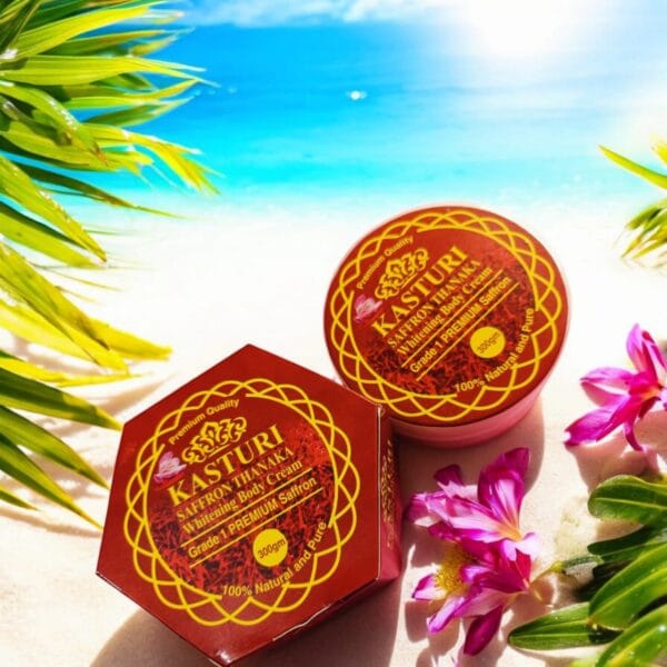 Kasturi Saffron Thanaka Whitening Body Cream Special 300g Brighten and Nourish Skin Naturally