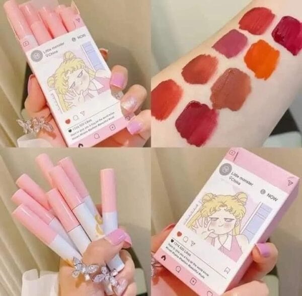Little Monster Lipstick Set 8 Color – স্মাজ-প্রুফ ও দীর্ঘস্থায়ী লিপস্টিক কালেকশন