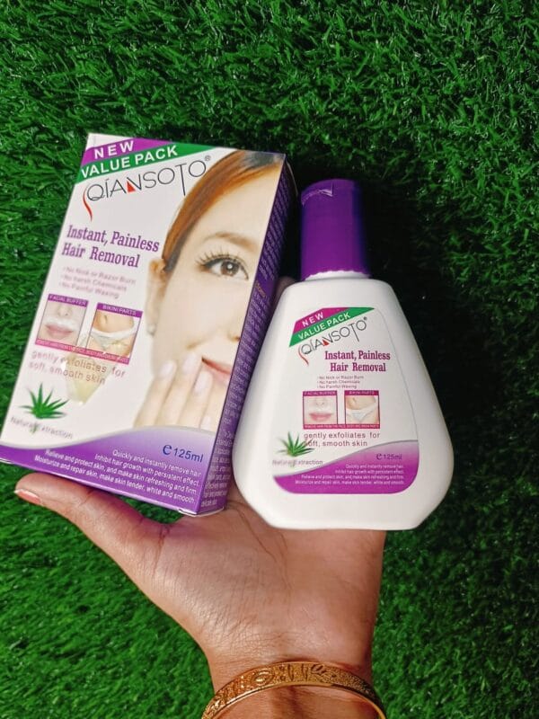 Qiansoto Hair Removal Instant Painless Smooth Skin 125ML ত্বকে বেদনা ছাড়াই স্মুথ স্কিন পাওয়ার জন্য হেয়ার রিমুভাল ক্রিম