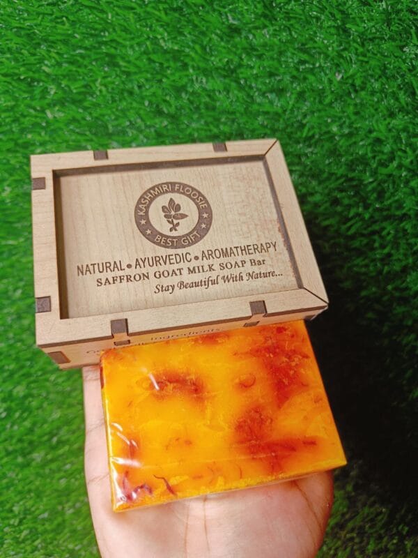 Hand Made Saffron Goat Milk Bar Soap - 100g ত্বকের জন্য নিরাপদ এবং কেমিক্যাল-মুক্ত
