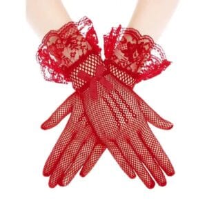 Lace Fishnet Wedding Bridal Gloves for Women's ইলাস্টিক ফিশিং নেট লেস গ্লাভস