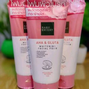 AHA & Gluta Whitening Facial Foam 120g Baby Bright | ফেসওয়াশেই উজ্জ্বল, ক্লিন ও স্মুথ স্কিন