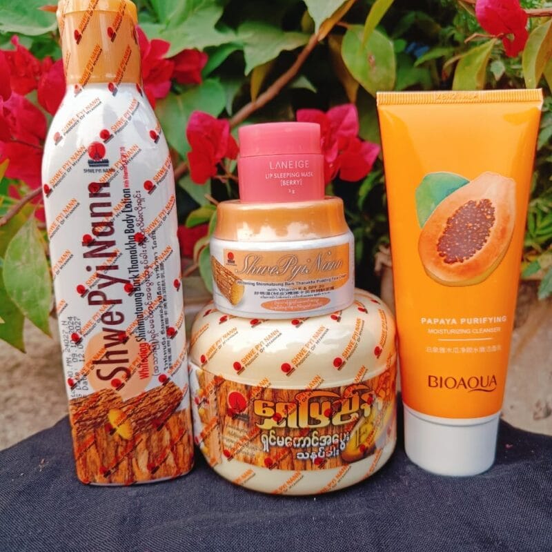 shwe pyi nann thanakha with papaya facewash Combo