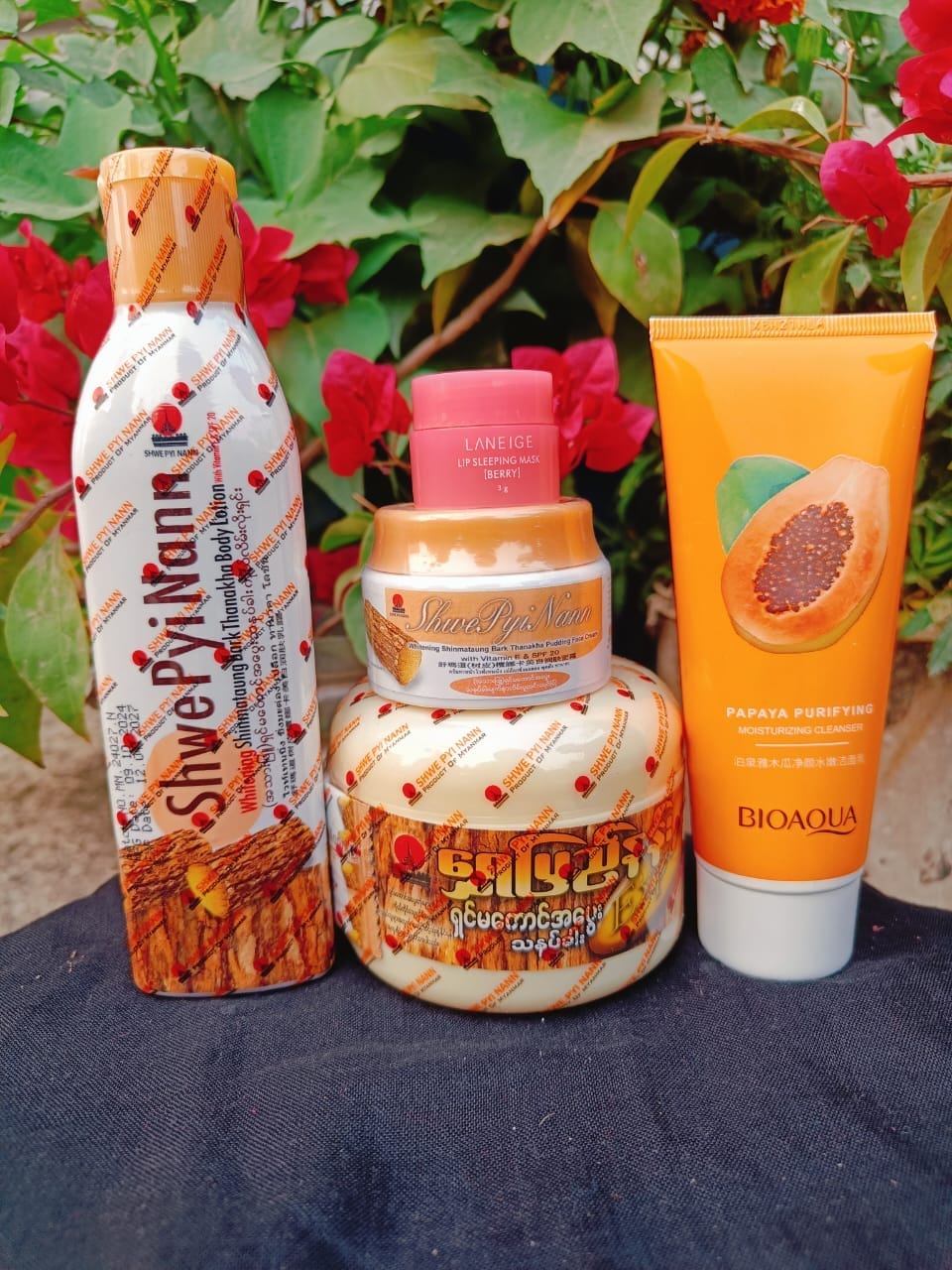 shwe pyi nann thanakha with papaya facewash Combo shwe pyi nann thanakha with papaya facewash Combo