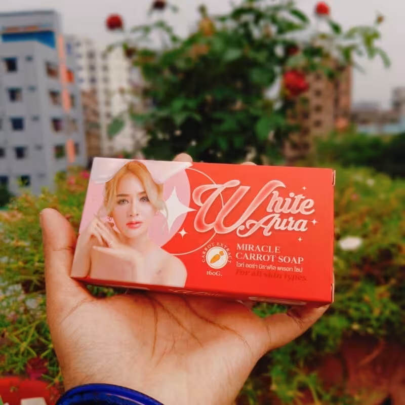 White Aura Magic Carrot Soap – 160gm | ত্বক উজ্জ্বলকরণ ও আর্দ্রতা প্রদানকারী সাবান